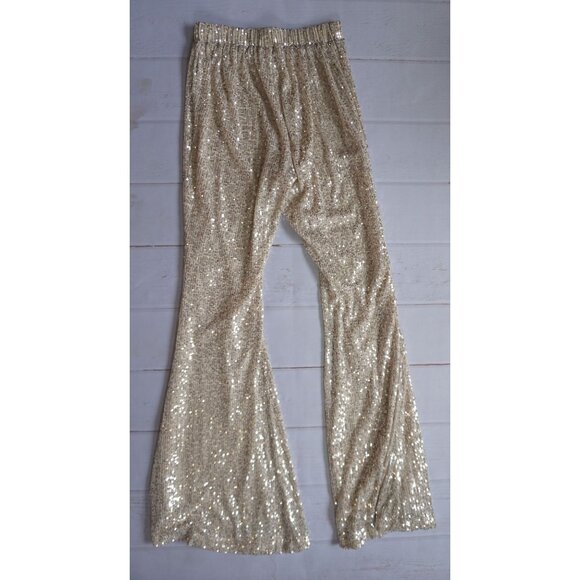 By Together Gold Sequin High Rise Flared Pants– Size S - Picture 8 of 8